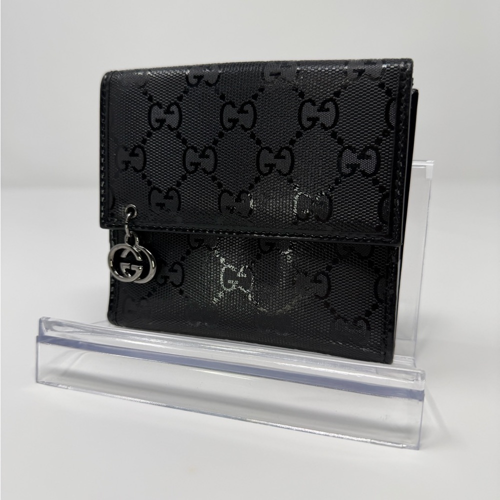 Gucci Black Compact Wallet with Gucci Dusty